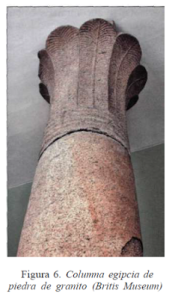 Columna egipcia de piedra de granito
